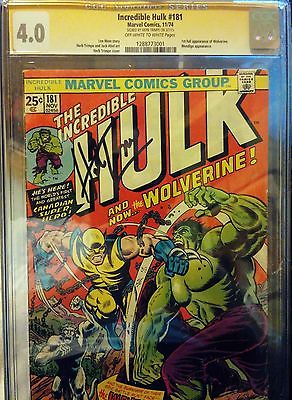 INCREDIBLE HULK 181 CGC 40 SS Signature Series  HERB TRIMPE  1st Wolverine