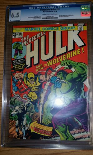 Incredible Hulk 181 CGC 65 1st Wolverine Nov 1974 Marvel UNPRESSED NOT CBCS OW