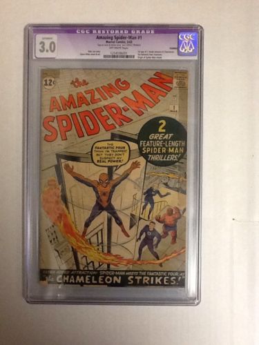 Amazing SpiderMan 1 Cgc 30 Restored Perfect Gift