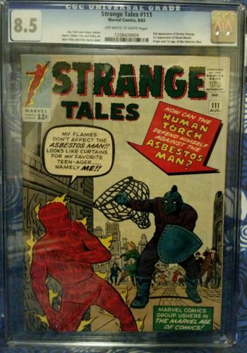 MARVEL STRANGE TALES 111 CGC 85  KEY BOOK 2ND DR STRANGE 1st ASBESTOS MAN