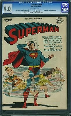Superman 40 CGC 90 with OWW pages DC 1946 Mxyztplk cover appearance