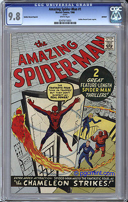 AMAZING SPIDERMAN 1 CGC NMM 98 White Pages  HIGHEST CGC GRADE 1966 Printing