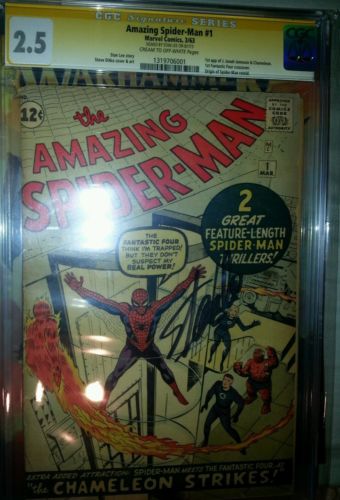 The Amazing SpiderMan 1 CGC 25 Signed by Stan Lee  