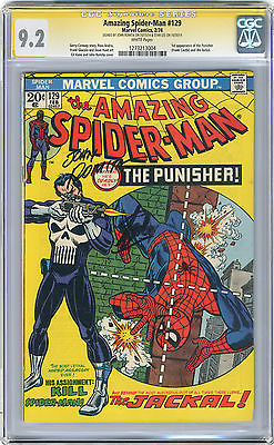 1974 Amazing SpiderMan 129 CGC 92 Signed by Stan Lee  Romita 1st Punisher