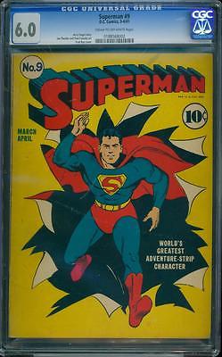 Superman 9 CGC 60 Golden Age Key Comic Early Superman Appearance LK