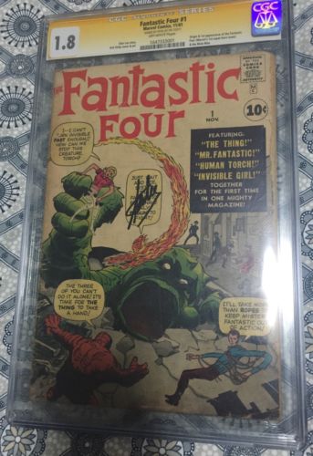 Fantastic Four 1 Cgc 18 Signed By Stan Lee 
