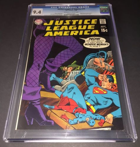 Justice League of America 75 CGC 94 OWW  Black Black Canary Cover