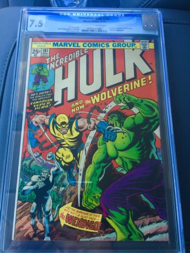 Incredible Hulk 181 CGC 75 OWW Pages  1st App Wolverine  NO RESERVE