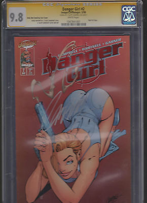 Rare CGC SS 98 J Scott Campbells Danger Girl  2 Ruby Red Smoking Gun Variant