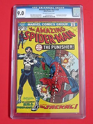 Amazing Spiderman 129 CGC 90 OW White Pages 1st App Punisher Marvel 1974