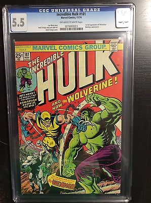 Incredible Hulk 181 CGC 55 1st app Wolverine OWW Marvel Comics Stan Lee