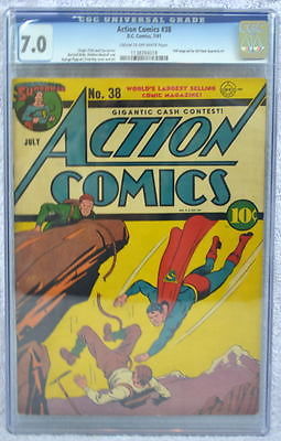 ACTION COMICS 38 CGC 70 SUPERMAN 1941 Rare 12 pg ad All Flash Quarterly 1