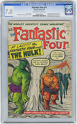 Fantastic Four 12 CGC 70 1st Meeting HulkFantastic Four Kirby Marvel Comic