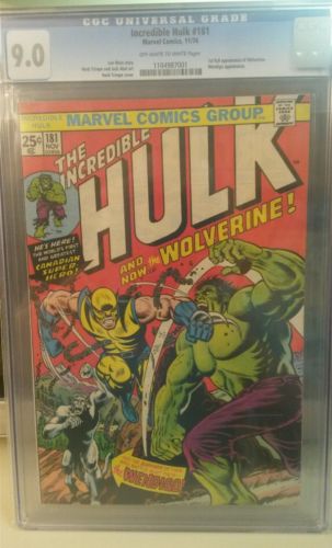 The Incredible Hulk 181 CGC graded 90 OWWhite pages 1st full Wolverine app