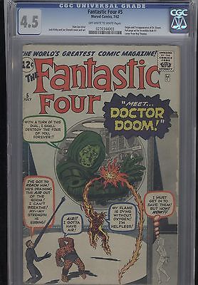 Fantastic Four 5 CGC 45 OWW Pages 1962 1st Doctor Doom  SS Wilson