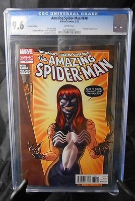 AMAZING SPIDERMAN 678 CGC 96 WHITE PAGES  VENOM VARIANT COVER