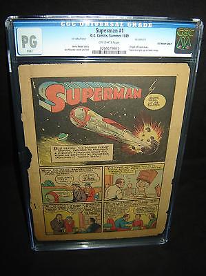 Superman 1 CGC PG 1ST WRAP ONLY 50k in PGGOOD 1939 DC ORIGIN drw 15151