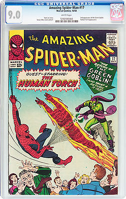 AMAZING SPIDERMAN 17 1064 CGC 90 WHITE PAGES  2nd GREEN GOBLIN