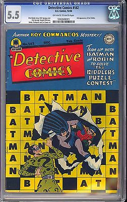 Detective Comics 142 Nice 2nd App The Riddler Batman DC 1948 CGC 55