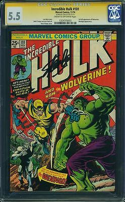 Incredible Hulk 181 Cgc 55 SS Unrestored 1st Full App Of Wolverine Stan Lee