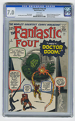 Fantastic Four 5 CGC 70 WHITE PGS 1st Doctor Doom KEY Kirby Marvel Silver Age