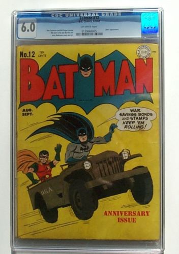 BATMAN COMICS 12 CGC 60 FINE 1942 DETECTIVE DC JOKER OW PAGES