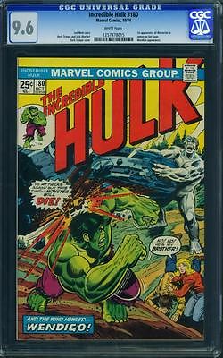 INCREDIBLE HULK 180 CGC 96  WHITE PAGES