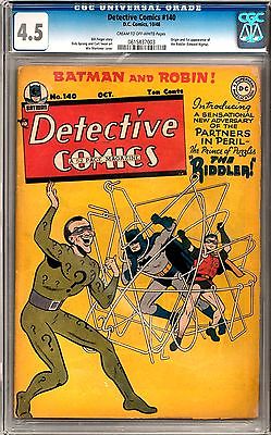 Detective Comics 140 CGC 45 COW Origin and 1st appearance of the Riddler