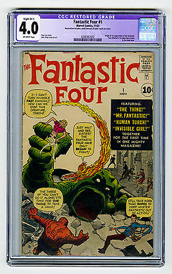 Fantastic Four 1 CGC 40 OW KEY Origin  1st Mole Man Kirby Lee Marvel Silver