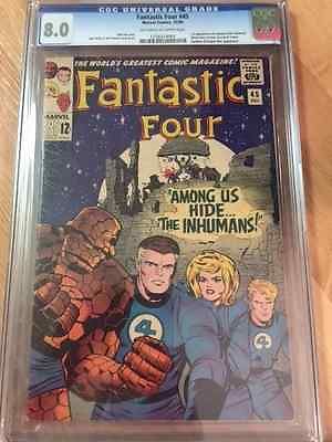 Fantastic Four 45 CGC 80 oww 1st Inhumans Black Bolt cameo 