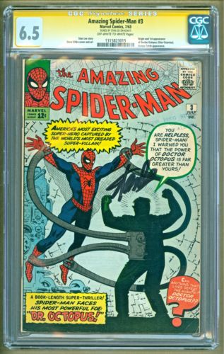 Amazing SpiderMan 3 1963 Marvel 1st appearance Dr Octopus SIGNED CGC 65