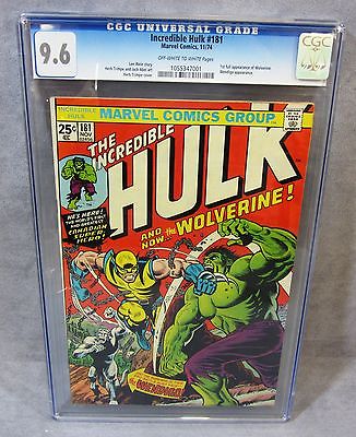 THE INCREDIBLE HULK 181 Wolverine 1st app CGC 96 NM Marvel Comics 1974