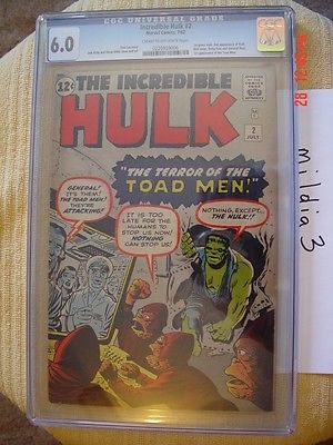 The Incredible Hulk 2 Jul 1962 Marvel CGC 60 COW PAGES 1st GREEN HULK