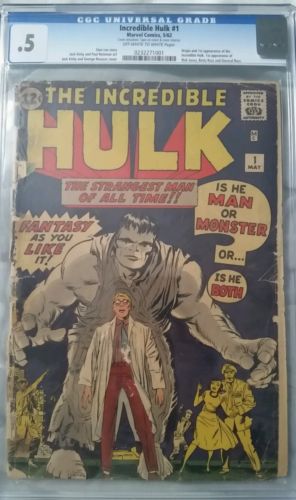 The Incredible Hulk 1 CGC 05 OWW Pages May 1962 Marvel Good looking 05