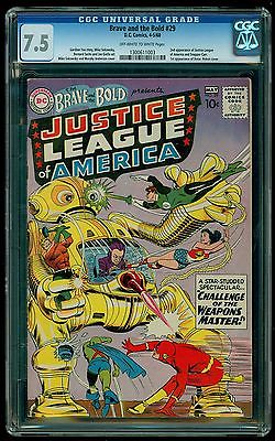 Brave And The Bold 29  CGC 75  OWW  2nd App Justice League  Tough Book
