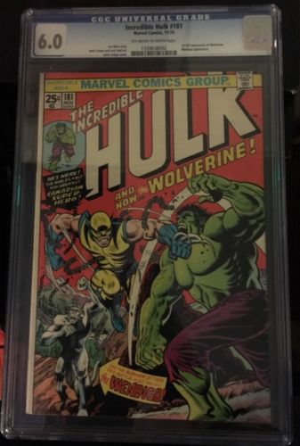 Incredible Hulk 181 1st Appearance Wolverine CGC 60 OffWhiteWhite Pages Key