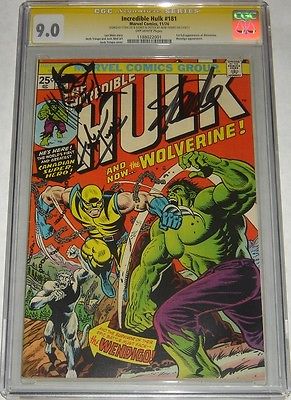 Incredible Hulk 181 SignedSketched Herb Trimpe 1st Wolverine Stan Lee CGC 90