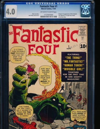 Fantastic Four  1  origin  1st appearance CGC 40 OWWHITE Pgs