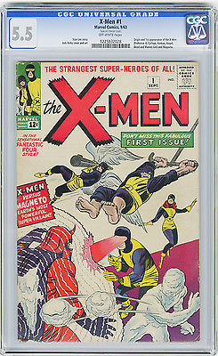 XMen 1 CGC 55 OW MEGA KEY Origin  1st app Angel Cyclops Iceman Kirby Marvel