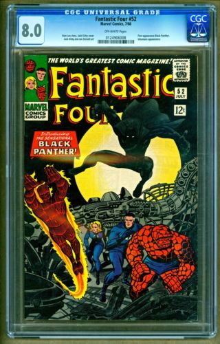 Fantastic Four 52 1966 Marvel Comics 1st appearance of Black Panther CGC 80