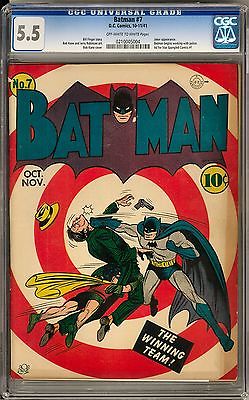 Batman 7 CGC 55 OWW Joker Appearance Classic Cover