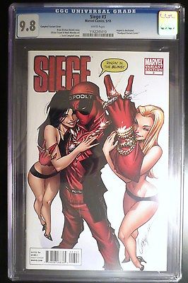 Siege  3 CGC 98  Deadpool J Scott Variant Wolverine 1 XMen New Mutants 98