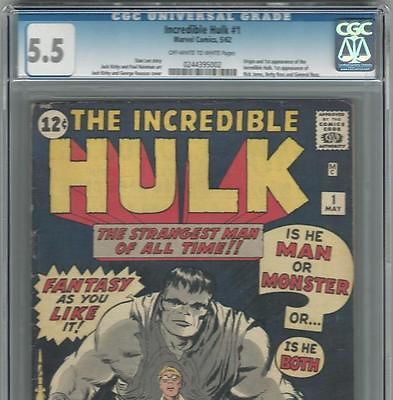 PRIMO  Incredible HULK 1 FN 55 CGC OWW  UNRESTORED Kirby Lee Marvel comic