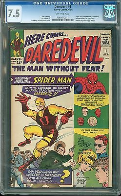 Daredevil 1 cgc 75 netflix HOT 1963 OW pages cbcs pgx 