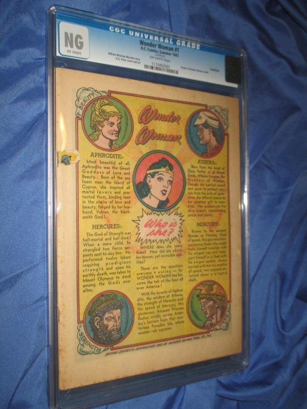 WONDER WOMAN 1 CGC Unrestored 1942 Origin Retold JLAAll Star Comics 8Movie
