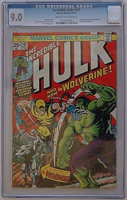 The Incredible Hulk 181 Nov 1974 Marvel CGC Graded as 90 or VFNM