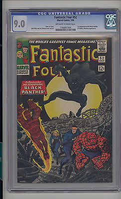 Fantastic Four 52 CGC 90 VFNM Marvel 1st Black Panther Inhumans OWW Pages