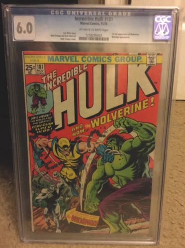 Incredible Hulk 181 CGC 60 1st app Wolverine OWW Marvel Comics Stan Lee