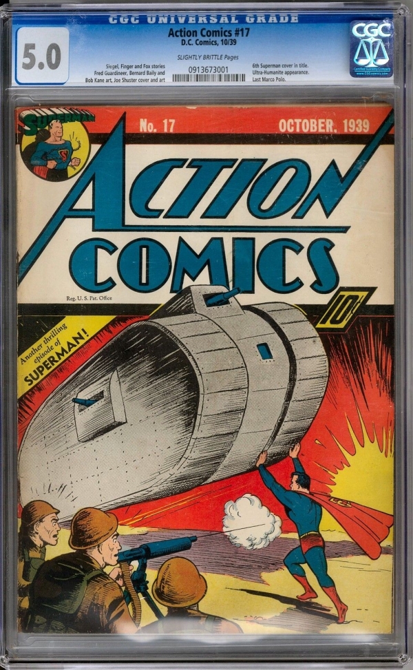 Action Comics 17 CGC 50 SB 6th Superman Cover Siegel Shuster  