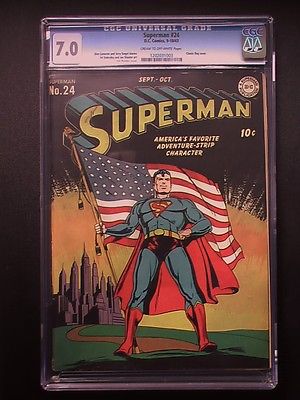 SUPERMAN 24 CGC 70 FNVF  DC COMICS 1943